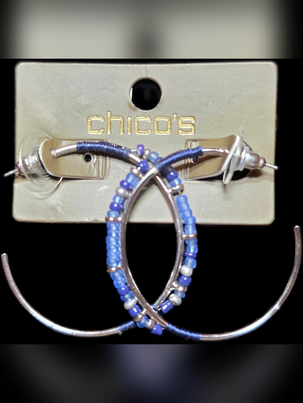 Chico's Beaded Hoop Earrings